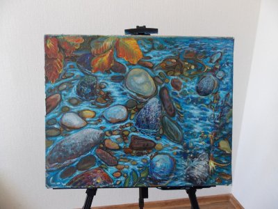 Горная река, 50x60см, масло, холст Горная река, 50x60см, масло, холст